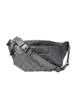 Chanel Waist Bag Silver Leather No 19